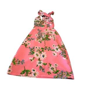 Floral Pink Halter Dress